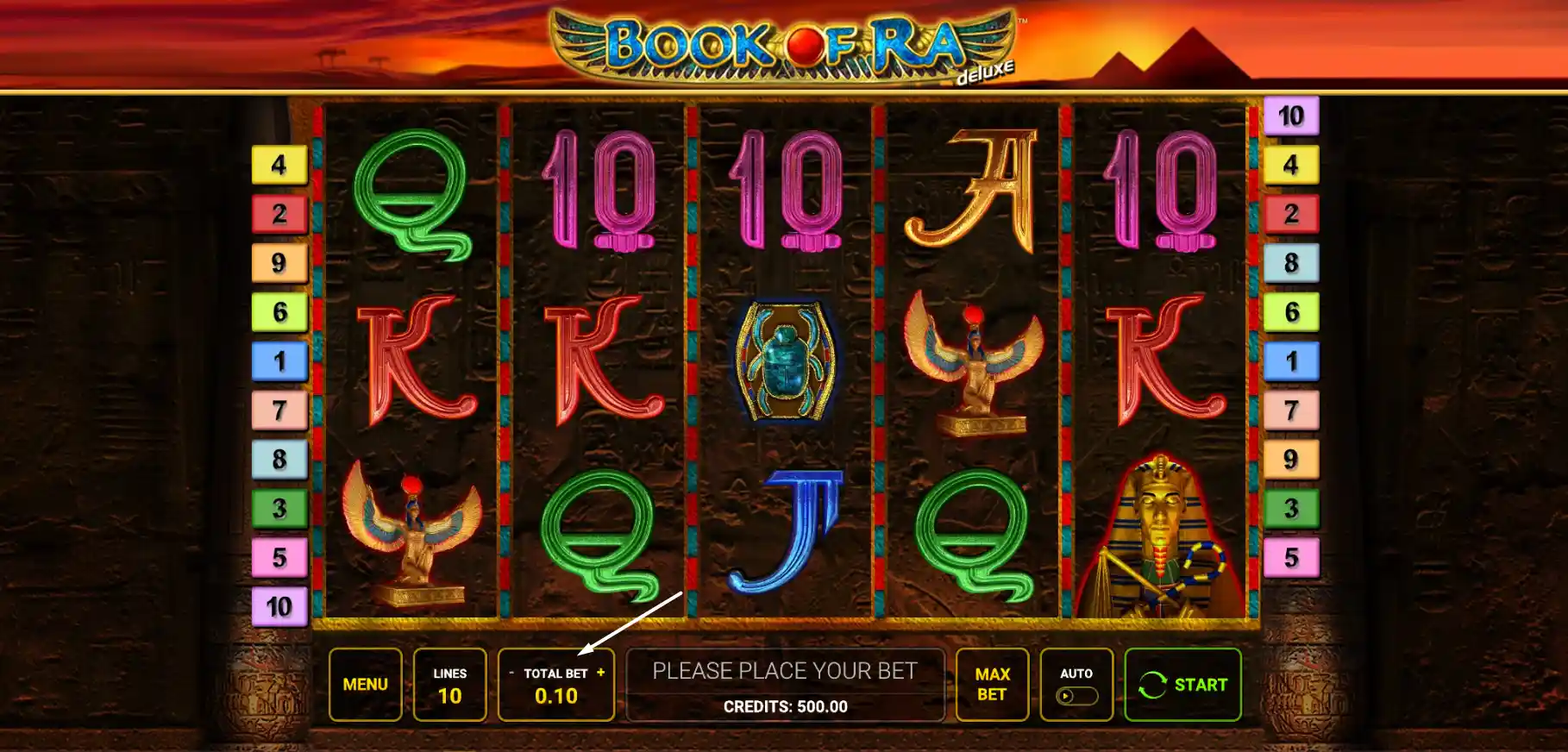 Book of Ra Deluxe krok 1