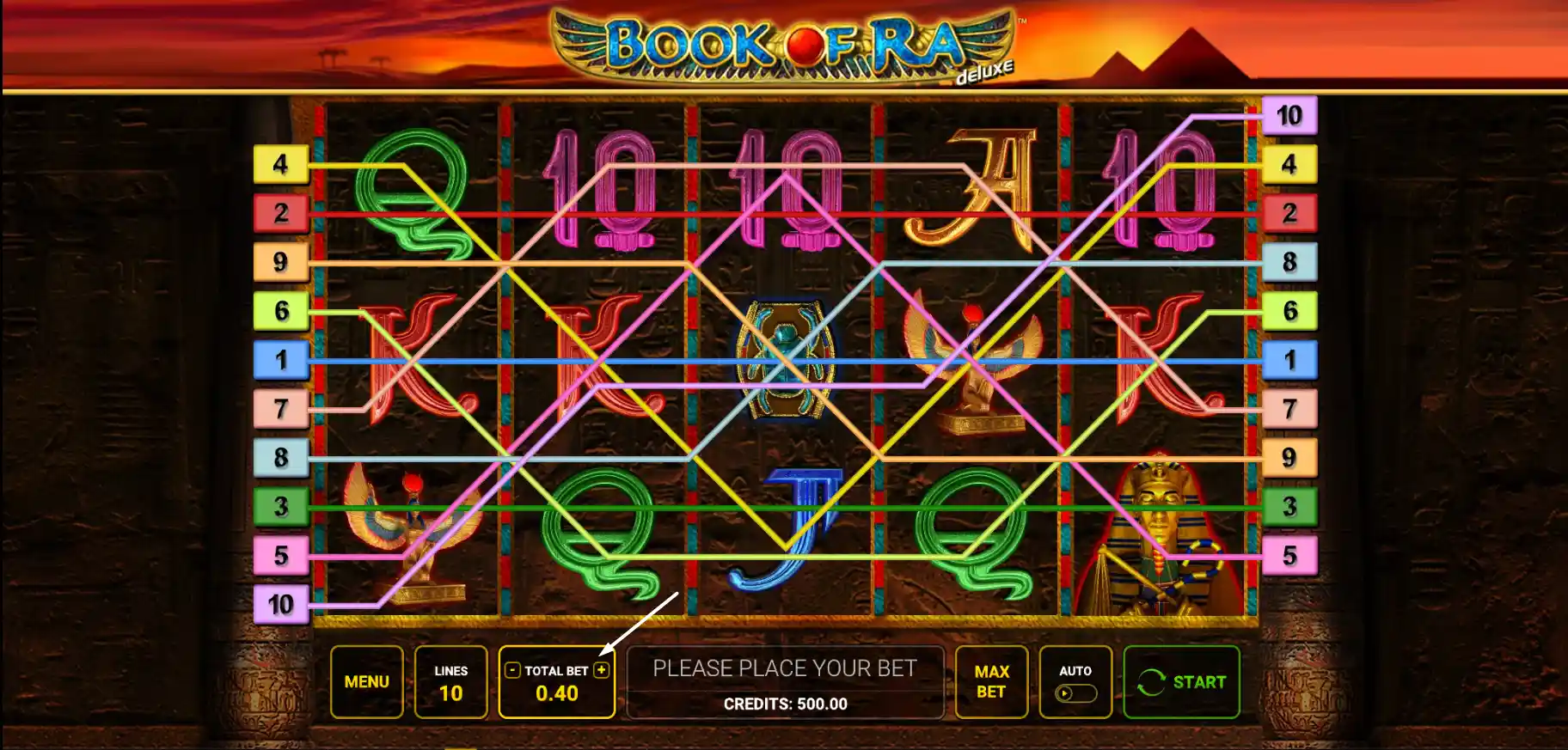 Book of Ra Deluxe krok 2