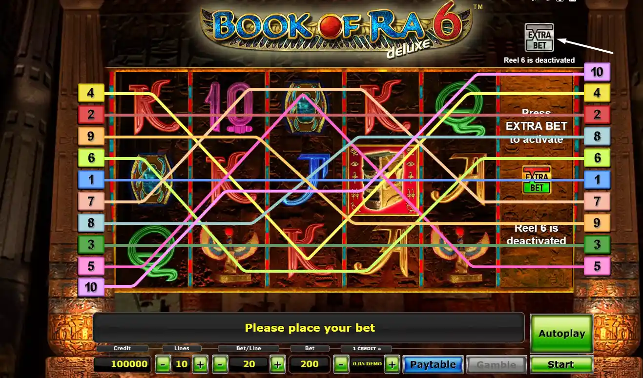 Extra Bet w Book of Ra 6